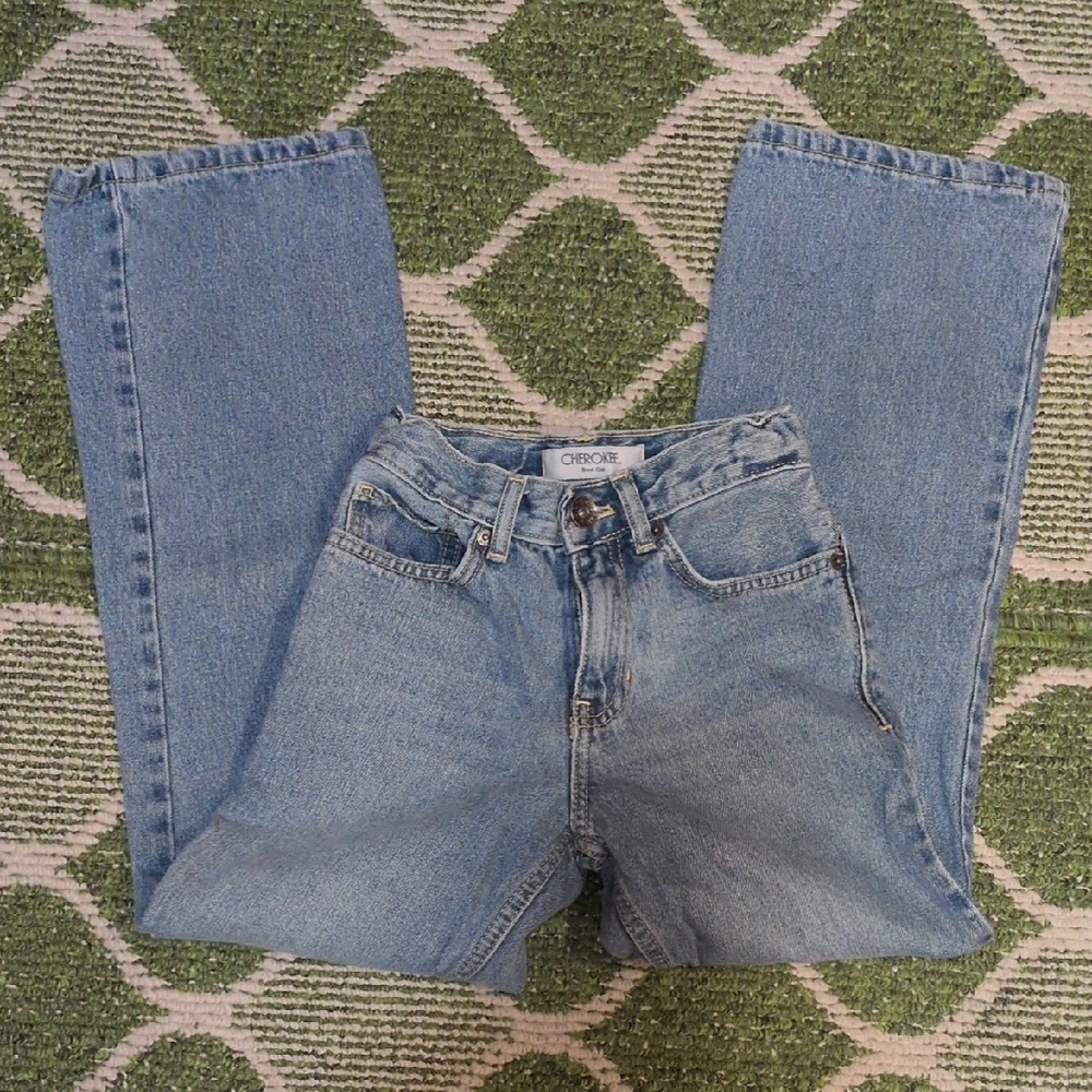 Cherokee Kids Light Blue Jeans With Adjustable Waist.